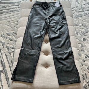 Black vegan leather pants. Size 8